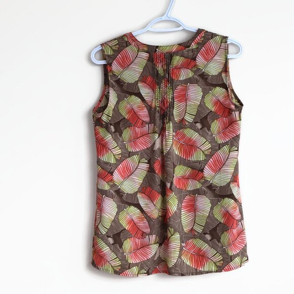 Tropical Print Blouse - Northern Reflections Sleeveless Top - Size S - Picture 2 of 10